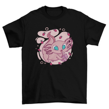 Load image into Gallery viewer, Cute axolotl drinking milk t-shirt axolotl shirt Turquoise Theseus
