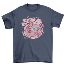 Load image into Gallery viewer, Cute axolotl drinking milk t-shirt axolotl shirt Turquoise Theseus
