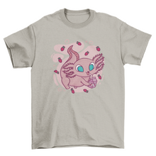 Load image into Gallery viewer, Cute axolotl drinking milk t-shirt axolotl shirt Turquoise Theseus
